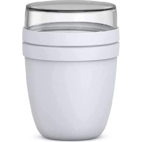 Boîte de rangement, pot à lunch Ellipse - 500 ml - Pratique pour le muesli, le yaourt ou les plats à emporter - Compatible congélateur, micro-ondes et lave-vaisselle - Blanc -