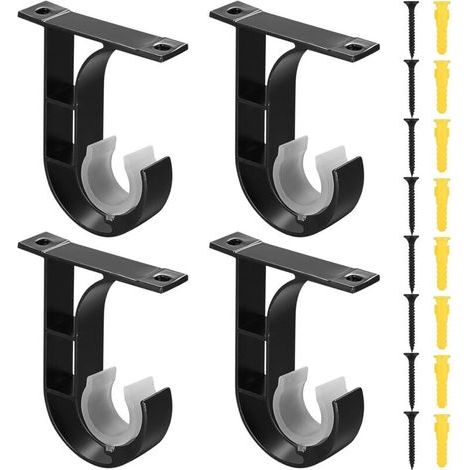 4-teiliges Gardinenstangen-Set, verstellbare Wandhalterungen aus Aluminiumlegierung für Gardinenstangen mit einem Durchmesser von 25 mm bis 40 mm (1/5)