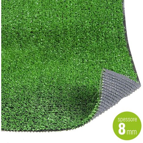 ERBA SINTETICA SEMPREVERDE 8 MM ROTOLO 2X3 METRI VERDELOOK PRATO ARTIFICIALE