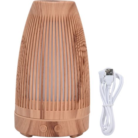 Diffuseur d'huiles essentielles rechargeable USB 100‑200ml, design bois pour bureau et maison