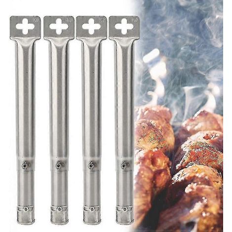 Lot de 4 brûleurs tubulaires droits universels réglables en acier inoxydable pour barbecue à gaz