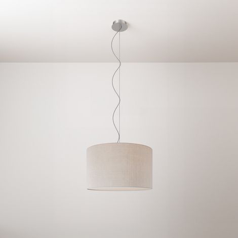 creative cables - Lampada a sospensione con paralume in tessuto Cilindro Small - Made in Italy (1/4)