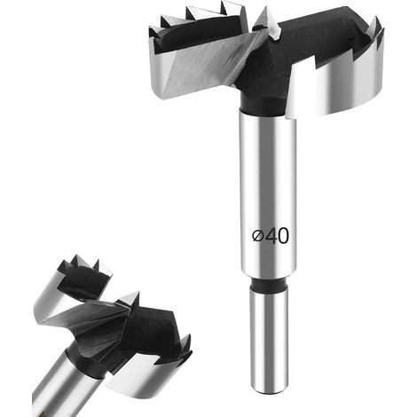 Mèche Professionnelle 40 mm - Tige Ronde en Acier Au Tungstène pour Bois Dur et Tendre - Accessoire pour le Travail du Bois