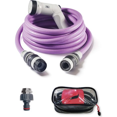 FITT IKON PLUS 15 m - Gartenschlauch, ausziehbar, kompakt, leicht und sofort einsatzbereit, mit Multifunktions-Pistole, Tippen-Adapterbuchse und Haken für Zäune, Lavander (1/4)