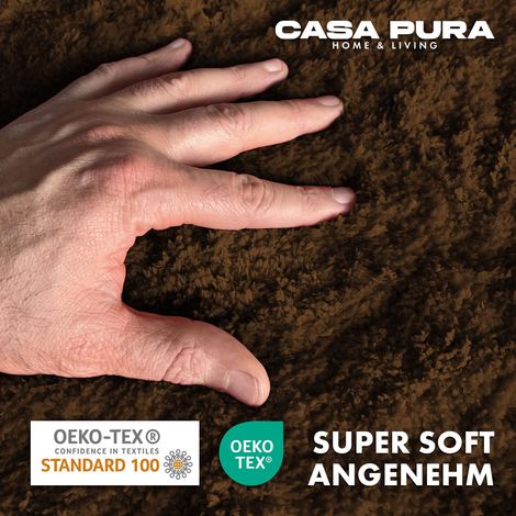 Tapis de Bain à Poils Longs Sky Soft Terre 95 cm de diamètre