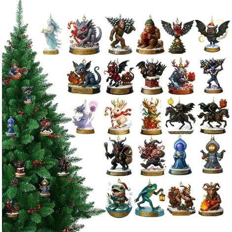 Calendrier de l'Avent avec compte à rebours 24 jours, plat, à collectionner, à utiliser comme décoration, pour les fêtes, les bureaux, les murs, le sapin de Noël, pour adultes et familles (1/5)