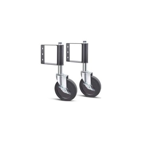Roulettes de porte robustes à ressort, adaptées aux portes battantes en bois et en tubes métalliques, avec freins à verrouillage latéral, capacité de charge de 100 kg, diamètre de 10,2 cm, lot de 2, n
