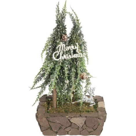 Albero di Natale artificiale innevato in juta, 28 cm, decorazione natalizia (1/2)