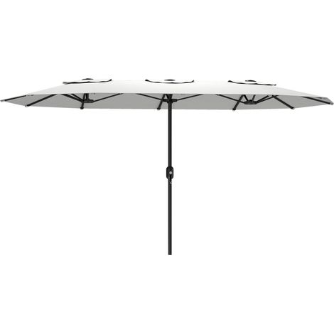 Outsunny Ombrellone 4.6 m, Grande Telo Parasole Giardino, Bianco (1/5)