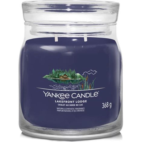 Vela aromática Lakefront Lodge - Yankee Candle Signature - Vela mediana de dos mechas - Novedad de 2022 (1/4)
