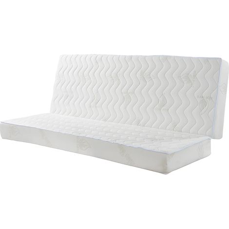 Vente-Unique – Matelas clic-clac 130 x 190 cm – Mousse ferme 16 cm – Coutil en polyester avec aloe vera – Déhoussable et compressé