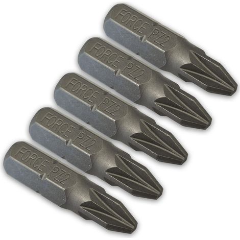 Gioco di 5 punte di avvitatura corte da 25 mm per avvitatore - punta a croce PZ2 (1/2)