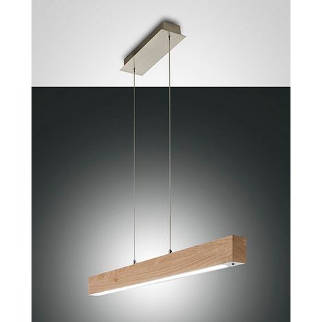 BADIA SOSPENSIONE QUERCIA A LED 3000K - 43W - 4320 lm IN METALLO E LEGNO (1/2)