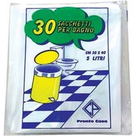 Sacchi pattumiera per bagno bianchi cm.30x40 gr.152 pz.30 - 50 cf