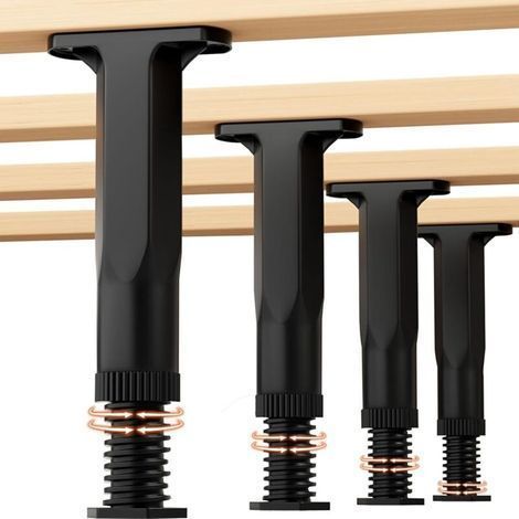 Pieds de support de sommier 4 pièces, stabilisateurs de rechange universels pour lattes, 15 à 28 cm, noir 1000 pcs (1/5)