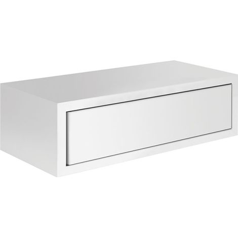 Estantería de pared con cajón, mesita de noche suspendida, estante de pared, blanco, 45 x 14,3 x 23,7 cm - Legolo Maxi (1/4)