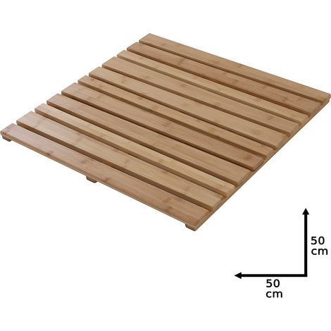 Pedana Doccia Quadrata in Legno di Bambù 50x50 cm (1/5)