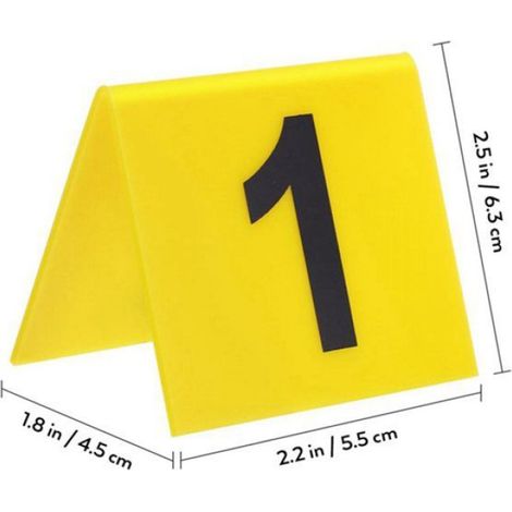 Panneau De Table En Acrylique - 30 Pièces - Numéros 1 À 15 - Pour Mariages Et Événements - Jaune Et Blanc (1/5)