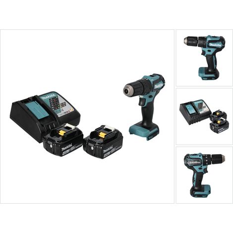 Trapano avvitatore a percussione senza filo Makita DHP 483 RM 18 V 40 Nm Brushless + 2x batteria 4,0 Ah + caricabatterie