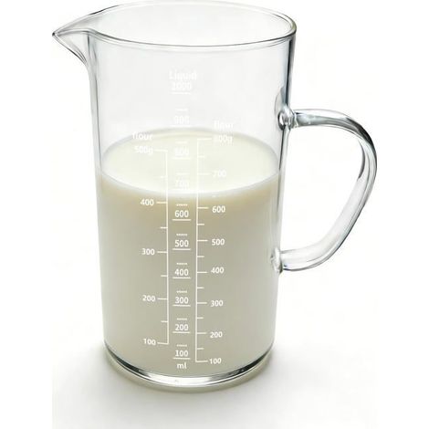 Verre doseur 1 L Verre borosilicate Graduations faciles à lire Compatible micro-ondes Cuisine (1/5)