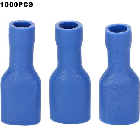 Connecteur de fil d'isolation en PVC bleu 1000, bornes femelles pour l'ingénierie électrique, FDFD2-250 pièces