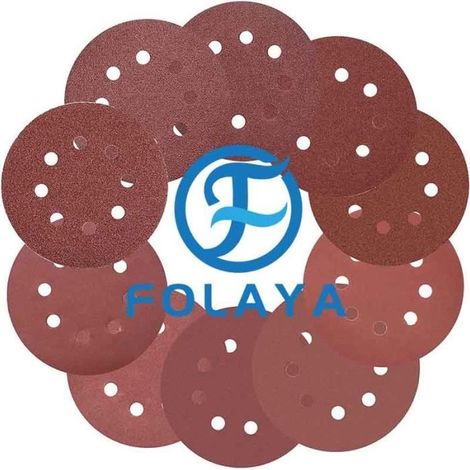 FOLAYA 100Pièce Disque de Ponçage Papier Poncer 125mm Disque Abrasif de 40/60/ 80/100/120/150/180/240/320/400 (1/3)
