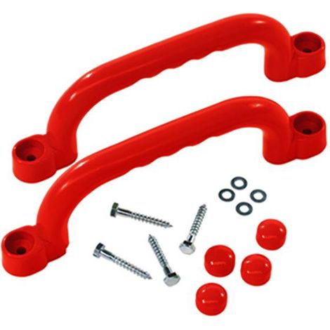 Poignées et accessoires pour parcs d'attractions, poignées en plastique, accoudoirs de chaise, rouges, lot de 4, robustes et ergonomiques, fixation facile. (1/5)