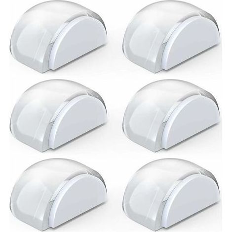 Butées de Porte Transparentes Stop-Porte Adhésif au Sol et Parquet, Butoirs de Porte Protection de Portes et Murs, 6pcs(Demi - carré) (1/5)