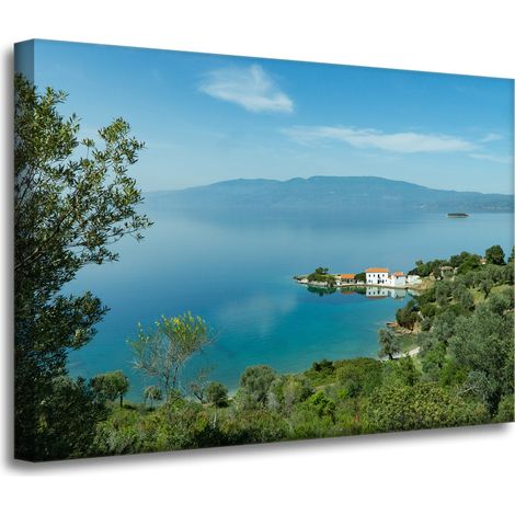 Stampa su tela Natura Cime montuose e mare 70x50