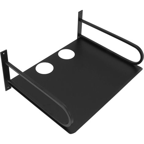 Support mural pour projecteur en aluminium, étagère flottante pour routeur, boîtier TV, lecteur DVD, décodeur, noir (1/5)