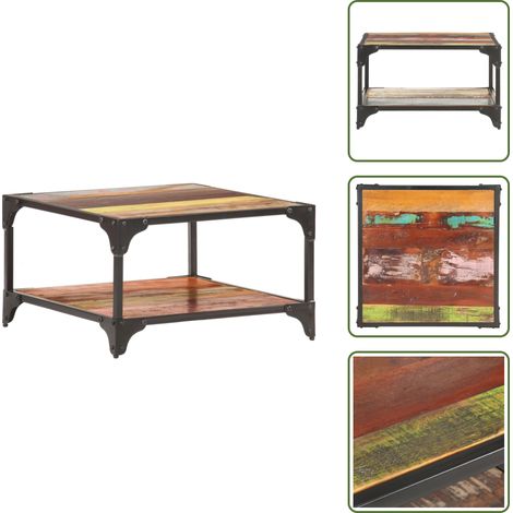 Mesa decorativa - vidaXL Mesa de centro de madera maciza reciclada 60x60x35 cm - Mesa de madera maciza