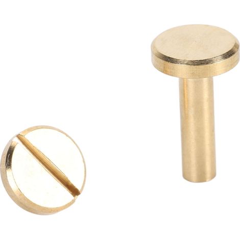 Lot de 50 rivets de fixation à tête plate ronde en laiton pour ceintures, sacs, portefeuilles, chaussures, vestes, cuir, tissu (1 (1/5)