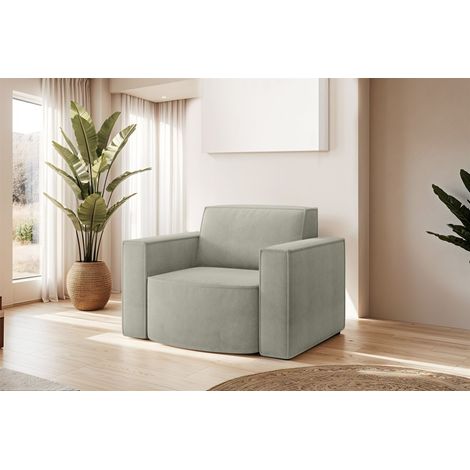 Sessel Designersessel PALMA in Stoff Noel Hellgrau (1/2)
