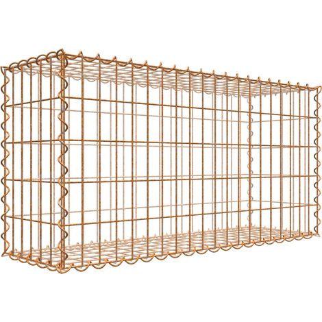 Gabiondeco - Gabion aspect rouille 100 cm x 50 cm x 30 cm (L x H x P). taille des mailles 5 x 10 cm. formation de rouille naturelle en cours - Made in Germany (1/3)