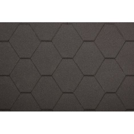 Timbela – Bardeaux bitumineux hexagonal noir 3 m² – Étanchéité optimale – Résistance aux intempéries – HBLACK (1/3)