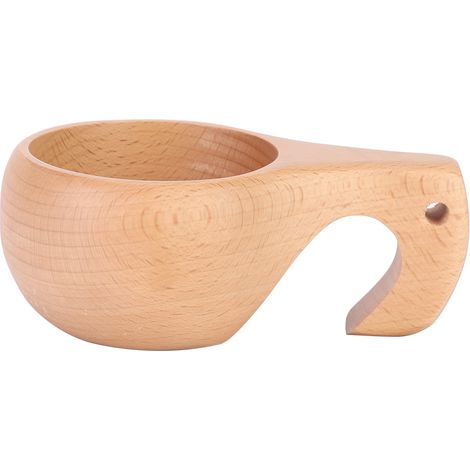 Tasse en bois de hêtre, Kuksa artisanale pour café, thé ou eau, motif éléphant, tasse à boire (1/5)