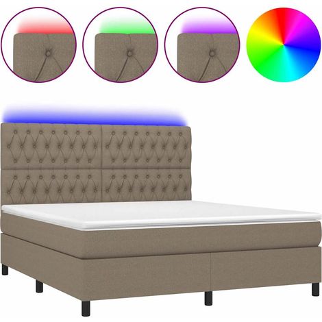Maison Exclusive - Boxspringbett mit Matratze & LED Taupe 180x200 (1/5)