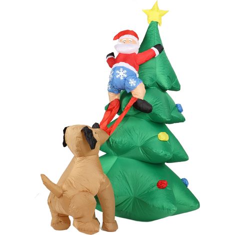 Sapin de Noël gonflable LED « Morsure de chien » pour jardin extérieur, 220-240 V (UE)