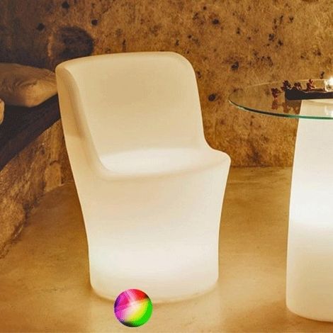 Poltrona outdoor da giardino in resina con LED RGB e (1/2)