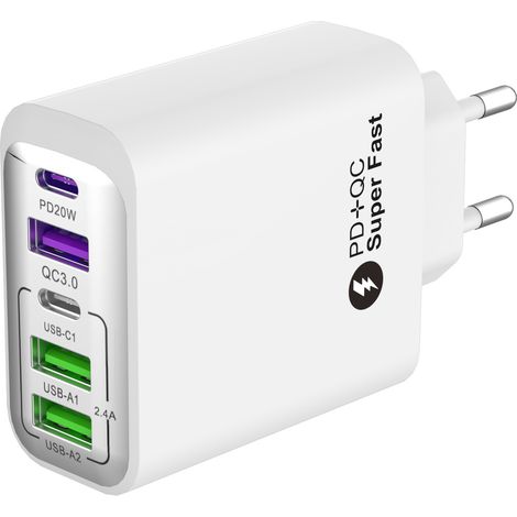 Nouvel adaptateur de charge rapide avec 3 ports USB + chargeur de téléphone de voyage multiport PD 38W pour une charge rapide(L08) (1/5)