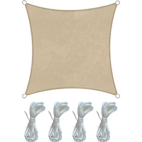ACKERMAN – Voile d'ombrage carrée 3x3 m en polyéthylène HDPE anti-UV, protection solaire 95 %, avec sac de transport inclus (1/5)