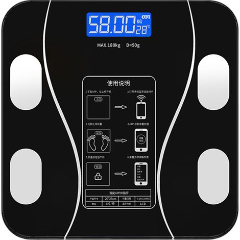 1 Balance électronique, haute capacité 180 kg, mesure impédance, alimentation USB solaire, usage domestique (1/5)