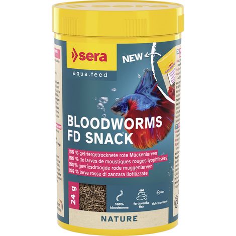 Sera Fischfutter Bloodworms FD Rote Mückenlarven 250 ml Pellets