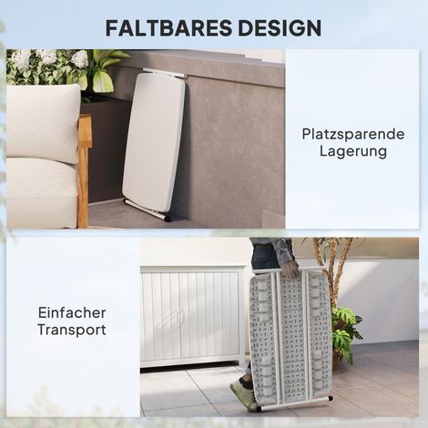 Table de jardin pliante extérieure en métal et plastique blanc, table bistro pour terrasse, balcon et jardin (1/4)
