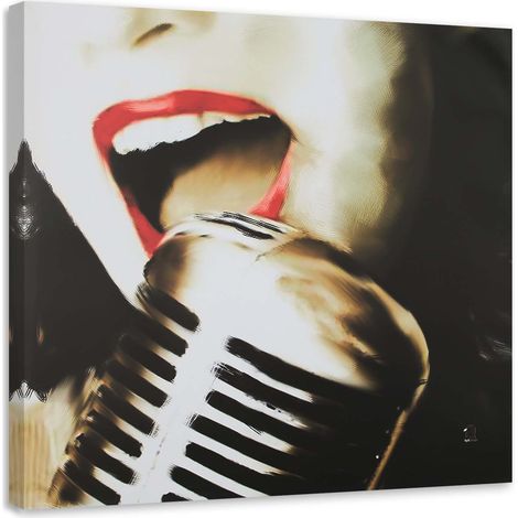 Tableau sur toile Chanteuse de musique 30x30 (1/5)