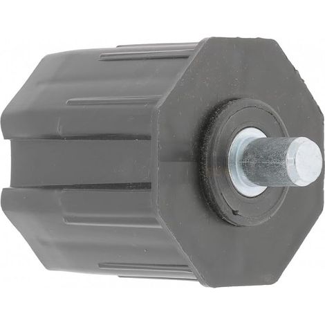 Embout de tube de volet roulant octogonal en PVC noir Fenêtre Sortie Baie vitrée Store, pour tube octogonal de 60 mm sortie Ø 12 mm mâle (1/2)