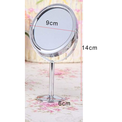 Miroir de maquillage grossissant LED, miroir de beauté de bureau double face, miroir de table cosmétique avec pied, miroir de courtoisie portable pour salle de bain. (1/2)