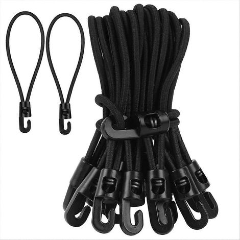 Sangles élastiques de tension avec crochets, lot de 20 tendeurs extensibles en caoutchouc de 10 cm pour bâche, tente et filet de camping (1/5)