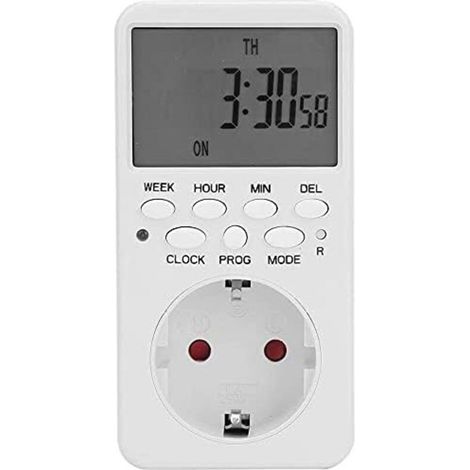 Horloge, sonnerie et minuterie pour tableau électriquePrise de minuterie numérique programmable à cycle automatique de 7 jours 1m 99h99m (1/5)