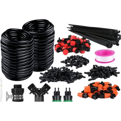Kit de riego por goteo, 30 m, sistema automático ajustable, para jardín, invernadero y plantas en maceta. (1/5)